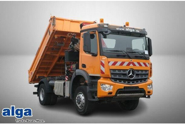 Mercedes-Benz 1835 AK Arocs 4x4, Meiller, Fassi F135AC, Funk - Camion benne: photos 1 Mercedes-Benz 1835 AK Arocs 4x4, Meiller, Fassi F135AC, Funk - Camion benne: photos 1