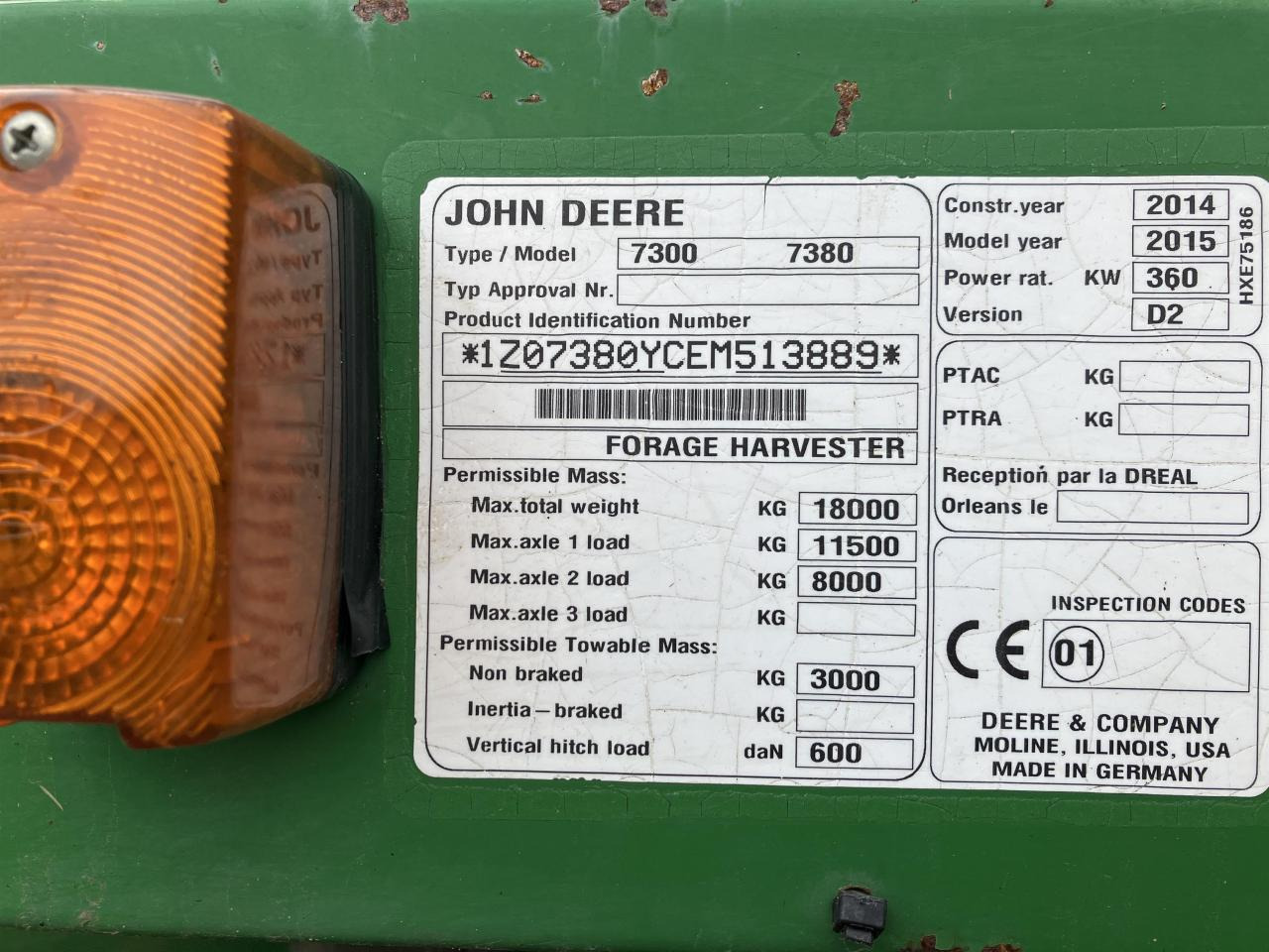John Deere 7380 - Ensileuse: photos 4 John Deere 7380 - Ensileuse: photos 4