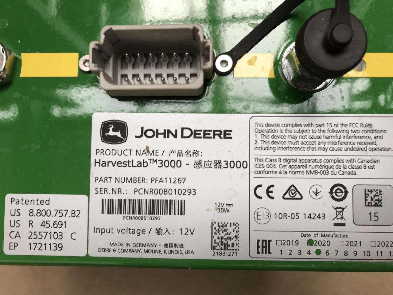 John Deere HarvestLab 3000 - Système de navigation pour Machine agricole: photos 5 John Deere HarvestLab 3000 - Système de navigation pour Machine agricole: photos 5