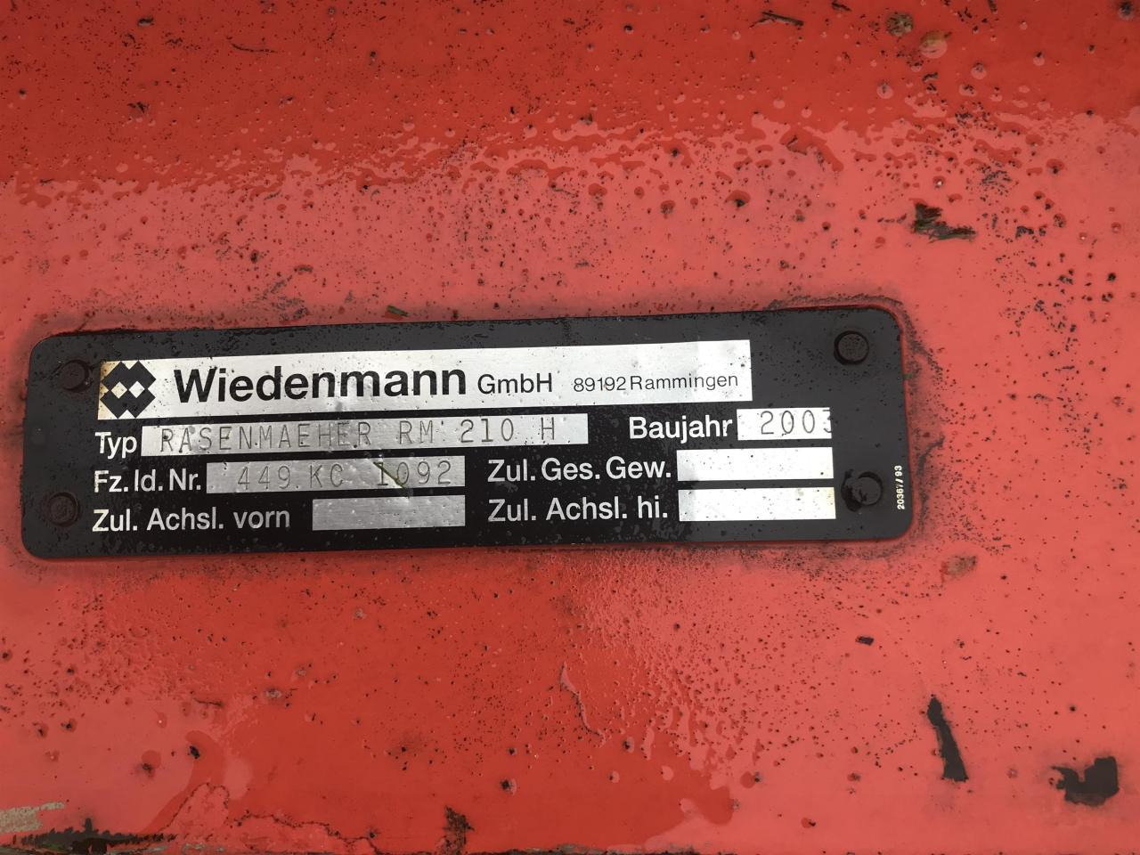 Wiedenmann RM 210 H - Faucheuse: photos 3 Wiedenmann RM 210 H - Faucheuse: photos 3