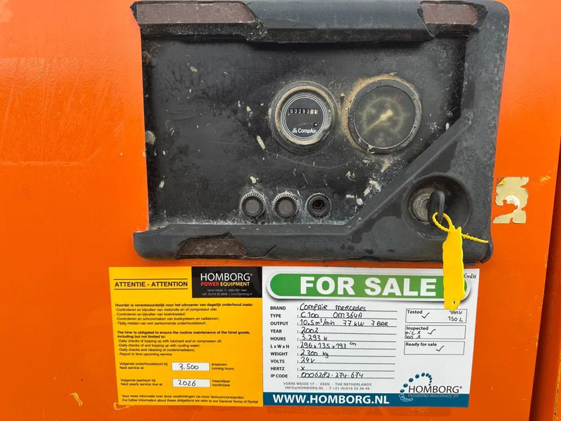 Compair C100 Mercedes OM 364 A 10.5 m3 / min 77 kW 7 Bar Silent Diesel Compressor - Compresseur d'air: photos 5 Compair C100 Mercedes OM 364 A 10.5 m3 / min 77 kW 7 Bar Silent Diesel Compressor - Compresseur d'air: photos 5