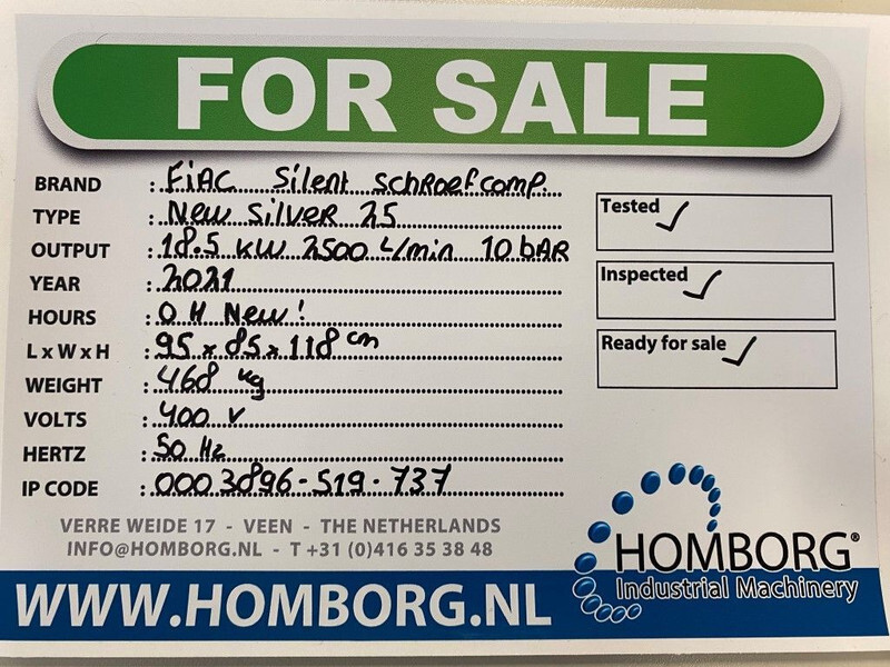 Fiac New Silver 25 Silent 18.5 kW 2500 L / min 10 Bar Elektrische Schroefcompressor - Compresseur d'air: photos 2 Fiac New Silver 25 Silent 18.5 kW 2500 L / min 10 Bar Elektrische Schroefcompressor - Compresseur d'air: photos 2