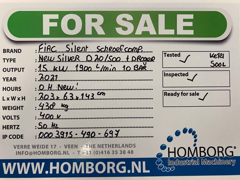 Fiac New Silver D 20 / 500 Silent 15 kW 1900 L / min 10 Bar Elektrische Schroefcompressor met ketel en droger - Compresseur d'air: photos 2 Fiac New Silver D 20 / 500 Silent 15 kW 1900 L / min 10 Bar Elektrische Schroefcompressor met ketel en droger - Compresseur d'air: photos 2