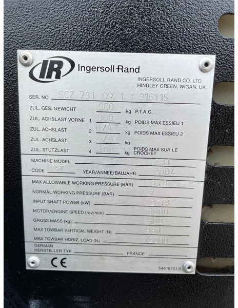 Ingersoll Rand 731 Isuzu diesel, 3,1 m3 - 7 Bar mobiele compressor LOW HOURS! - Compresseur d'air: photos 4 Ingersoll Rand 731 Isuzu diesel, 3,1 m3 - 7 Bar mobiele compressor LOW HOURS! - Compresseur d'air: photos 4