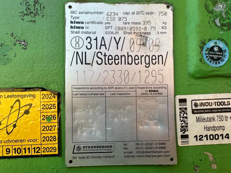 Kiwa IBC Steenbergen 750 liter Dieseltank met Handpomp Milieutank - Cuve de stockage: photos 3 Kiwa IBC Steenbergen 750 liter Dieseltank met Handpomp Milieutank - Cuve de stockage: photos 3
