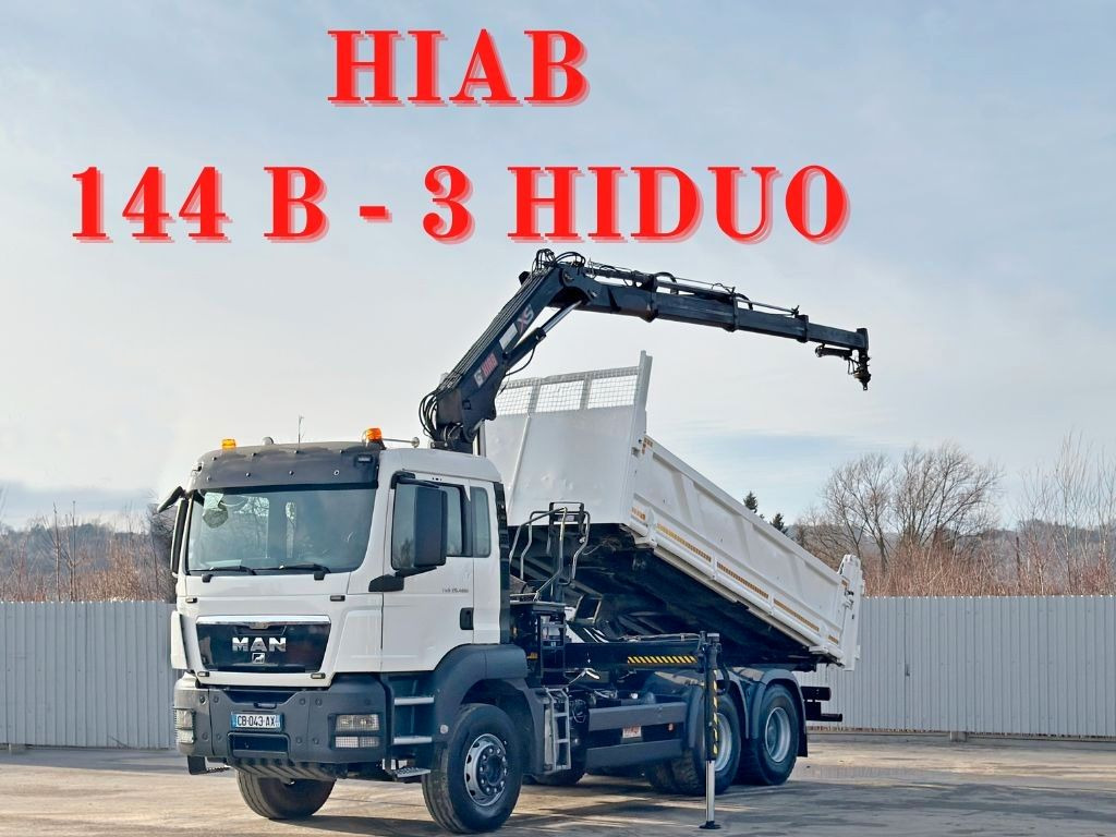 MAN TGS 26.400 * HIAB 144 B - 3 HIDUO + FUNK * 6x4 - Camion benne, Camion grue: photos 1 MAN TGS 26.400 * HIAB 144 B - 3 HIDUO + FUNK * 6x4 - Camion benne, Camion grue: photos 1