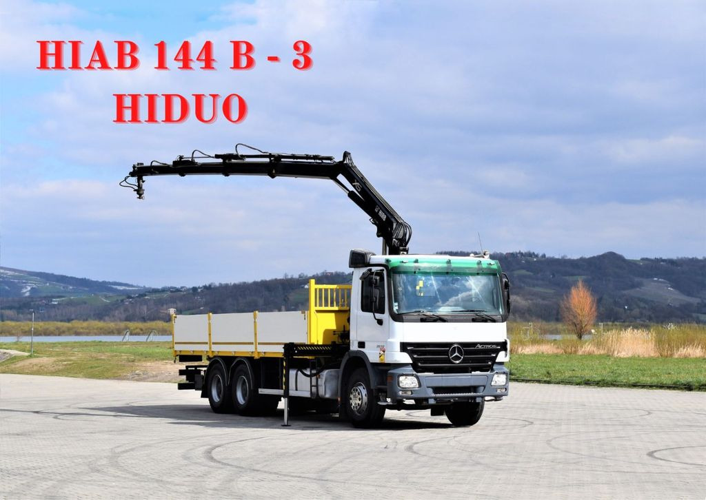 Mercedes-Benz ACTROS 2632 * HIAB 144B-3HIDUO+FUNK / 6x4 Mercedes-Benz ACTROS 2632 * HIAB 144B-3HIDUO+FUNK / 6x4 - Camion grue, Camion plateau: photos 1 Mercedes-Benz ACTROS 2632 * HIAB 144B-3HIDUO+FUNK / 6x4 Mercedes-Benz ACTROS 2632 * HIAB 144B-3HIDUO+FUNK / 6x4 - Camion grue, Camion plateau: photos 1