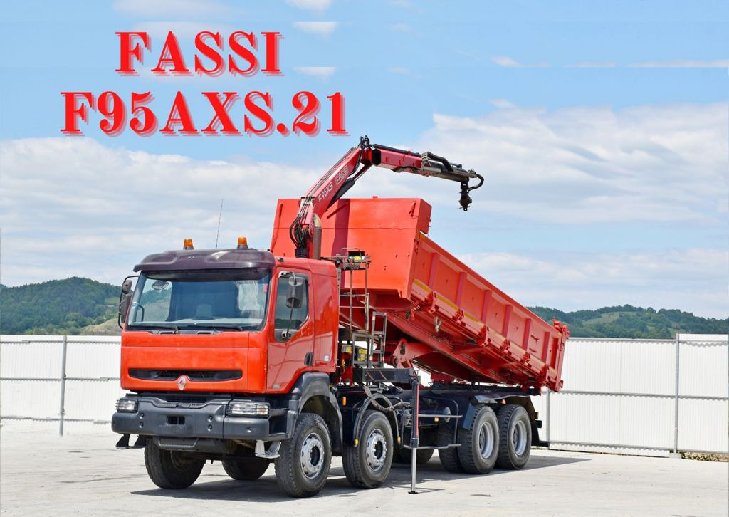 Renault KERAX 420 DCI Kipper 6,30m+FASSI F95AXS.21+FUNK - Camion grue, Camion benne: photos 1 Renault KERAX 420 DCI Kipper 6,30m+FASSI F95AXS.21+FUNK - Camion grue, Camion benne: photos 1