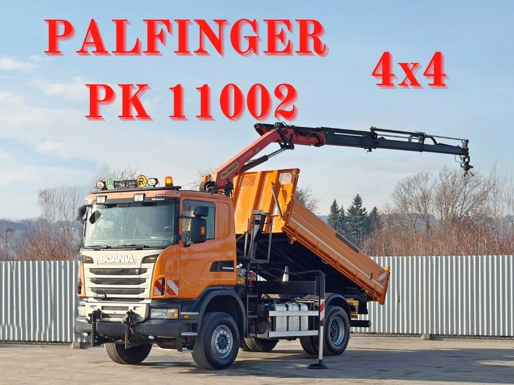 Scania G 360 * KIPPER 4,15m * PALFINGER PK 11002/ 4x4 - Camion grue: photos 1 Scania G 360 * KIPPER 4,15m * PALFINGER PK 11002/ 4x4 - Camion grue: photos 1
