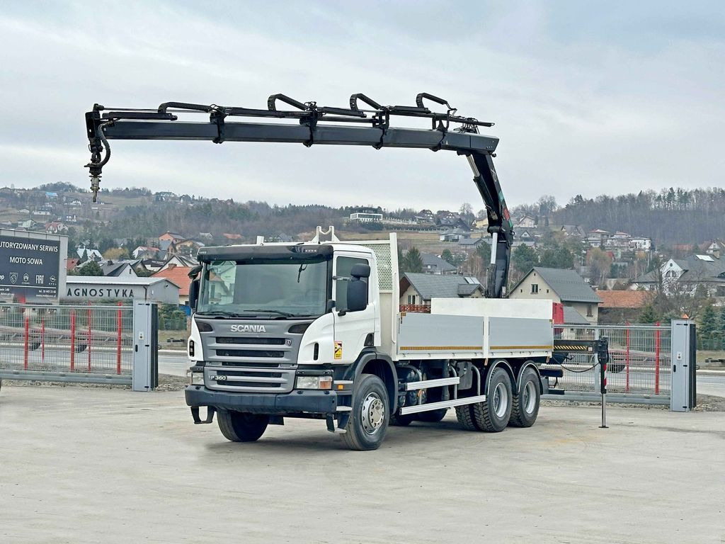 Scania P 360 * HIAB 166D S-4 HIDUO/FUNK * 6x4 - Camion grue, Camion plateau: photos 2 Scania P 360 * HIAB 166D S-4 HIDUO/FUNK * 6x4 - Camion grue, Camion plateau: photos 2