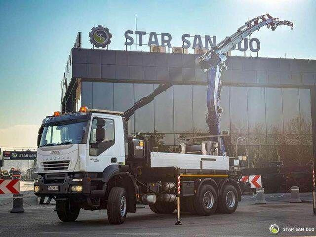 Iveco TRAKKER 450 6x6 PM41S FLY JIB Crane Kipper - Camion plateau, Camion grue: photos 1 Iveco TRAKKER 450 6x6 PM41S FLY JIB Crane Kipper - Camion plateau, Camion grue: photos 1