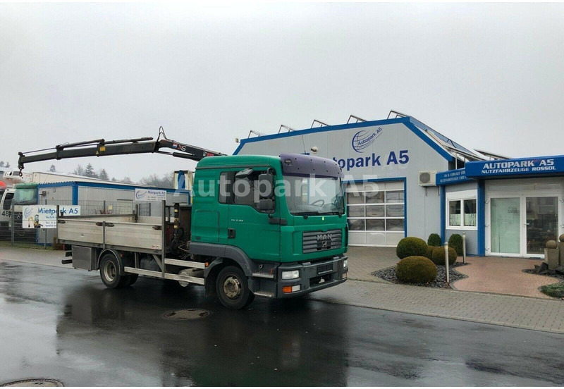 MAN TGL 8.180 Flatbed + Crane Hiab 055 - Camion plateau, Camion grue: photos 2 MAN TGL 8.180 Flatbed + Crane Hiab 055 - Camion plateau, Camion grue: photos 2