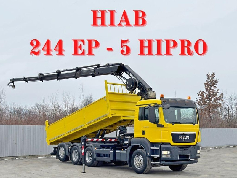 MAN TGS 35.400 * HIAB 244 EP - 5 HIPRO + FUNK * 8x4 - Camion benne, Camion grue: photos 1 MAN TGS 35.400 * HIAB 244 EP - 5 HIPRO + FUNK * 8x4 - Camion benne, Camion grue: photos 1