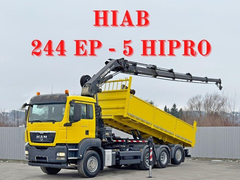 MAN TGS 35.400 * HIAB 244 EP - 5 HIPRO + FUNK * 8x4 - Camion plateau, Camion grue: photos 1 MAN TGS 35.400 * HIAB 244 EP - 5 HIPRO + FUNK * 8x4 - Camion plateau, Camion grue: photos 1