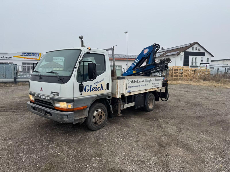 Mitsubishi Canter FE649 - Flatbed truck + crane - Camion plateau, Camion grue: photos 1 Mitsubishi Canter FE649 - Flatbed truck + crane - Camion plateau, Camion grue: photos 1