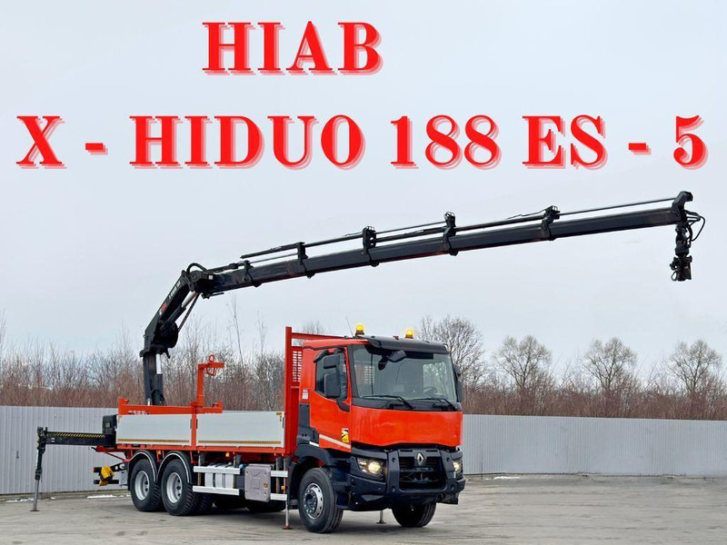 Renault C 430 *HIAB X - HIPRO 188 ES - 5 + FUNK* 6x4 - Camion plateau, Camion grue: photos 1 Renault C 430 *HIAB X - HIPRO 188 ES - 5 + FUNK* 6x4 - Camion plateau, Camion grue: photos 1