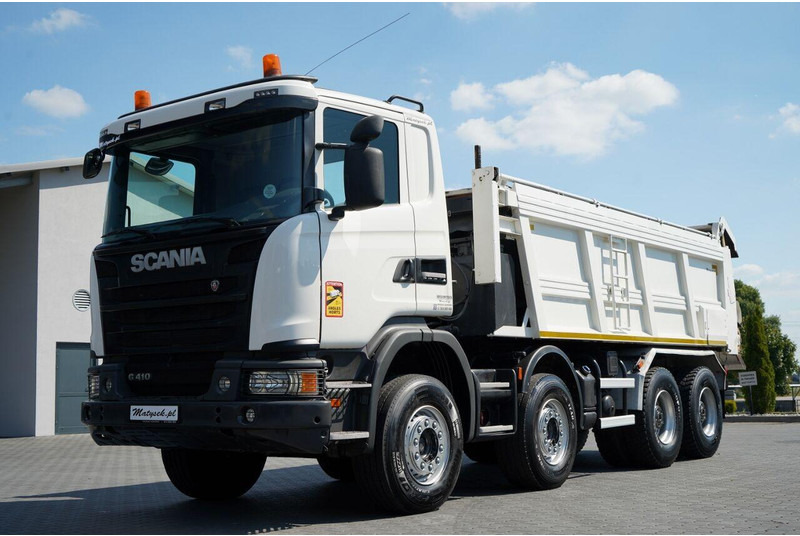 Scania G 410 / 8X4 / ZABUDOWA SAMOWYŁADOWCZA DO ASFALTU / 2X HYDROKLAPA - Finisseur: photos 1 Scania G 410 / 8X4 / ZABUDOWA SAMOWYŁADOWCZA DO ASFALTU / 2X HYDROKLAPA - Finisseur: photos 1