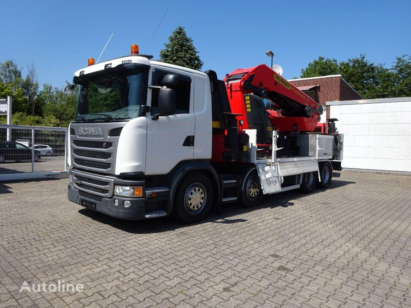 Scania G410 - Flatbed+crane - Camion plateau, Camion grue: photos 1 Scania G410 - Flatbed+crane - Camion plateau, Camion grue: photos 1