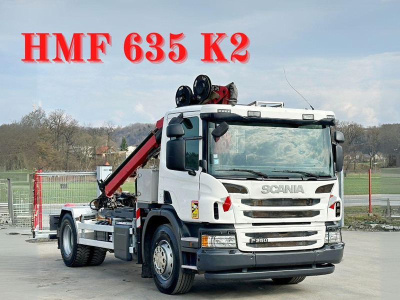 Scania P 250 * HMF 635 K2 + FUNK * TOPZUSTAND - Camion benne, Camion grue: photos 1 Scania P 250 * HMF 635 K2 + FUNK * TOPZUSTAND - Camion benne, Camion grue: photos 1