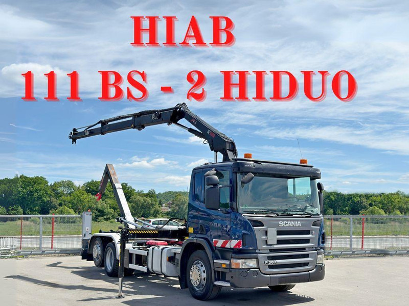 Scania P 360 * ABROLLKIPPER * HIAB 111 BS -2 HIDUO/FUNK - Camion ampliroll, Camion grue: photos 1 Scania P 360 * ABROLLKIPPER * HIAB 111 BS -2 HIDUO/FUNK - Camion ampliroll, Camion grue: photos 1