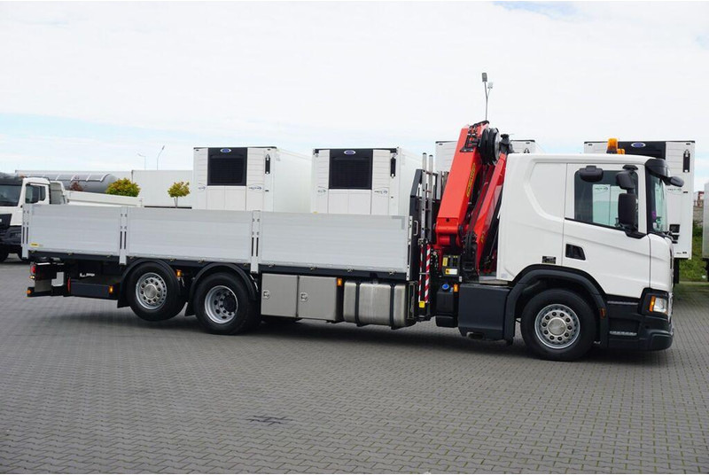 Scania P 410 / 6 X 2 / SKRZYNIOWY + HDS / PALFINGER PK 24 001 / OŚ SKRĘ - Camion plateau, Camion grue: photos 4 Scania P 410 / 6 X 2 / SKRZYNIOWY + HDS / PALFINGER PK 24 001 / OŚ SKRĘ - Camion plateau, Camion grue: photos 4