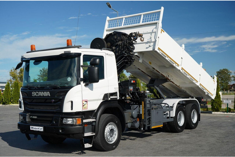 Scania P 410 / 6x4 / WYWROTKA - 6 M + HDS HIAB XS 211 / STEROWANIE RADI - Camion benne, Camion grue: photos 1 Scania P 410 / 6x4 / WYWROTKA - 6 M + HDS HIAB XS 211 / STEROWANIE RADI - Camion benne, Camion grue: photos 1