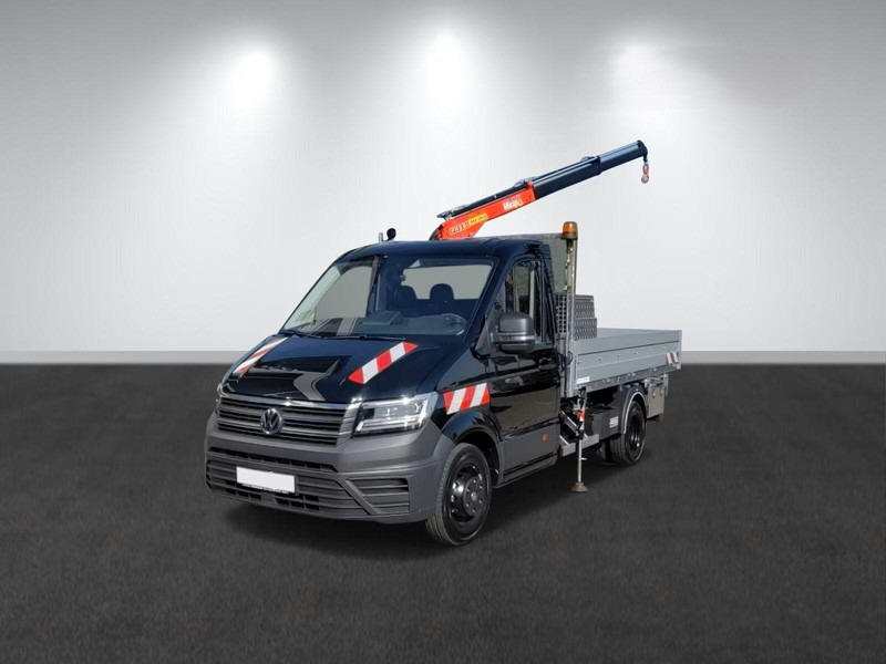Volkswagen Crafter 50 - Flatbed truck + crane - Camion plateau, Camion grue: photos 1 Volkswagen Crafter 50 - Flatbed truck + crane - Camion plateau, Camion grue: photos 1