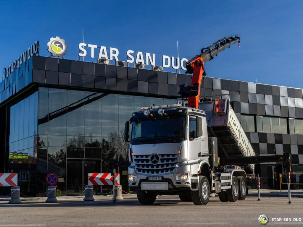 Mercedes-Benz AROCS 2651 6x6 PALFINGER PK 34002 CRANE KIPPER - Camion grue, Camion benne: photos 1 Mercedes-Benz AROCS 2651 6x6 PALFINGER PK 34002 CRANE KIPPER - Camion grue, Camion benne: photos 1