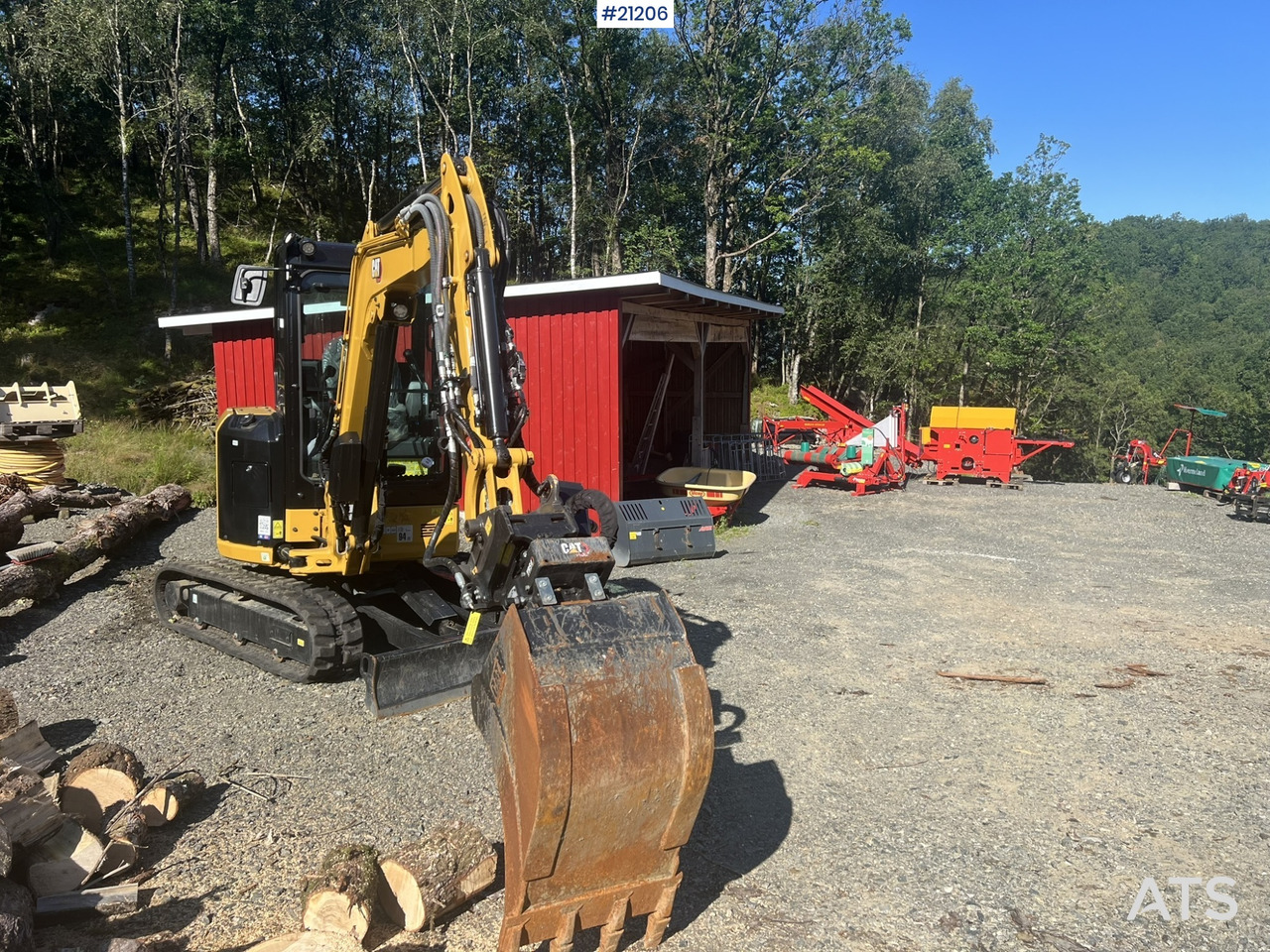Mini pelle Caterpillar 302.7 CR gravemaskin m/ rototilt, pusseskuff,graveskuffe,klype og grøfteskuffe: photos 11