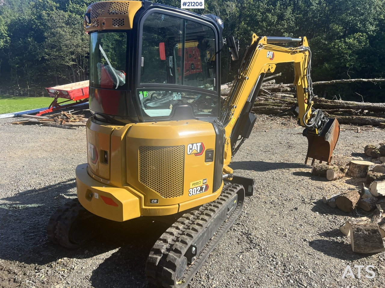 Mini pelle Caterpillar 302.7 CR gravemaskin m/ rototilt, pusseskuff,graveskuffe,klype og grøfteskuffe: photos 13