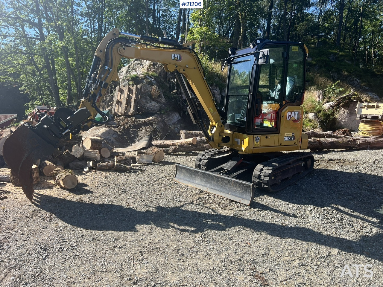 Mini pelle Caterpillar 302.7 CR gravemaskin m/ rototilt, pusseskuff,graveskuffe,klype og grøfteskuffe: photos 27