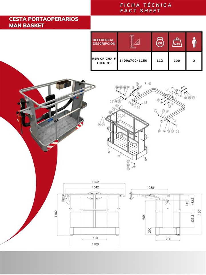 Iron operator basket CP-2HA-F - Accessoire pour Grue auxiliaire: photos 3 Iron operator basket CP-2HA-F - Accessoire pour Grue auxiliaire: photos 3