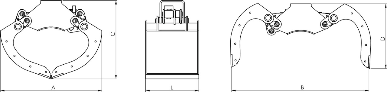 Clamshell bucket withouth side-walls BV-MR 320 - Benne preneuse pour Grue auxiliaire: photos 4 Clamshell bucket withouth side-walls BV-MR 320 - Benne preneuse pour Grue auxiliaire: photos 4