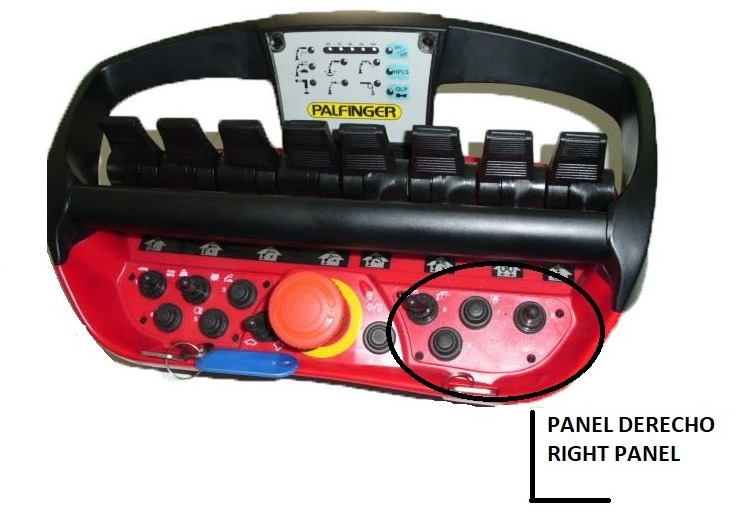 Right panel with button radio remote Scanreco RC400 - Système électrique pour Grue auxiliaire: photos 4 Right panel with button radio remote Scanreco RC400 - Système électrique pour Grue auxiliaire: photos 4