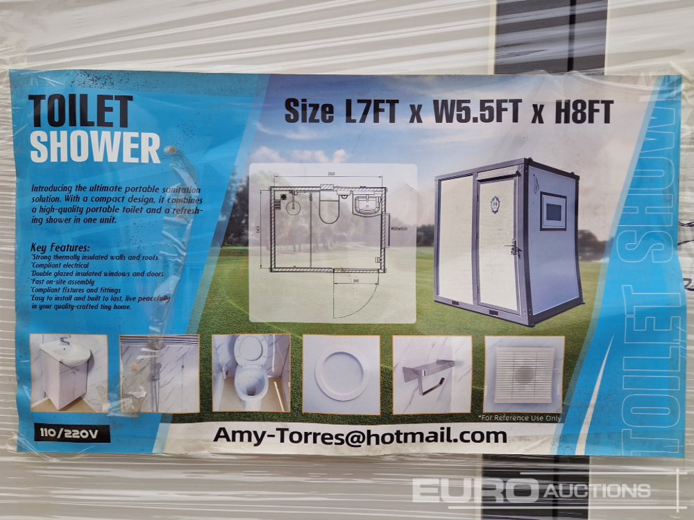 Unused 2024 Portable Toilet, Shower, L2180 x W1620 x H2354mm - Conteneur comme habitat: photos 2 Unused 2024 Portable Toilet, Shower, L2180 x W1620 x H2354mm - Conteneur comme habitat: photos 2