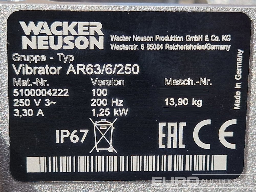 Unused Wacker Neuson AR63/6/250 - Matériel de béton: photos 5 Unused Wacker Neuson AR63/6/250 - Matériel de béton: photos 5