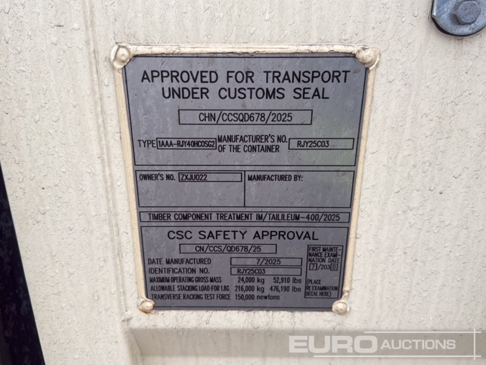 2025 40' x 8' High Cube Container, 4 Side Doors, 1 End Door - Conteneur maritime: photos 5 2025 40' x 8' High Cube Container, 4 Side Doors, 1 End Door - Conteneur maritime: photos 5