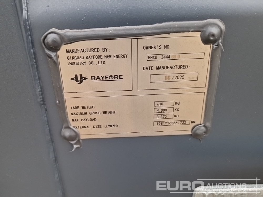 Unused 2025 Rayfore 7' Container, Side Door (1981 x 1655 x 1732mm), Max Load 3370Kg / Contenedor 3,28 m2, Máxima Carga 3370Kg - Conteneur maritime: photos 5 Unused 2025 Rayfore 7' Container, Side Door (1981 x 1655 x 1732mm), Max Load 3370Kg / Contenedor 3,28 m2, Máxima Carga 3370Kg - Conteneur maritime: photos 5