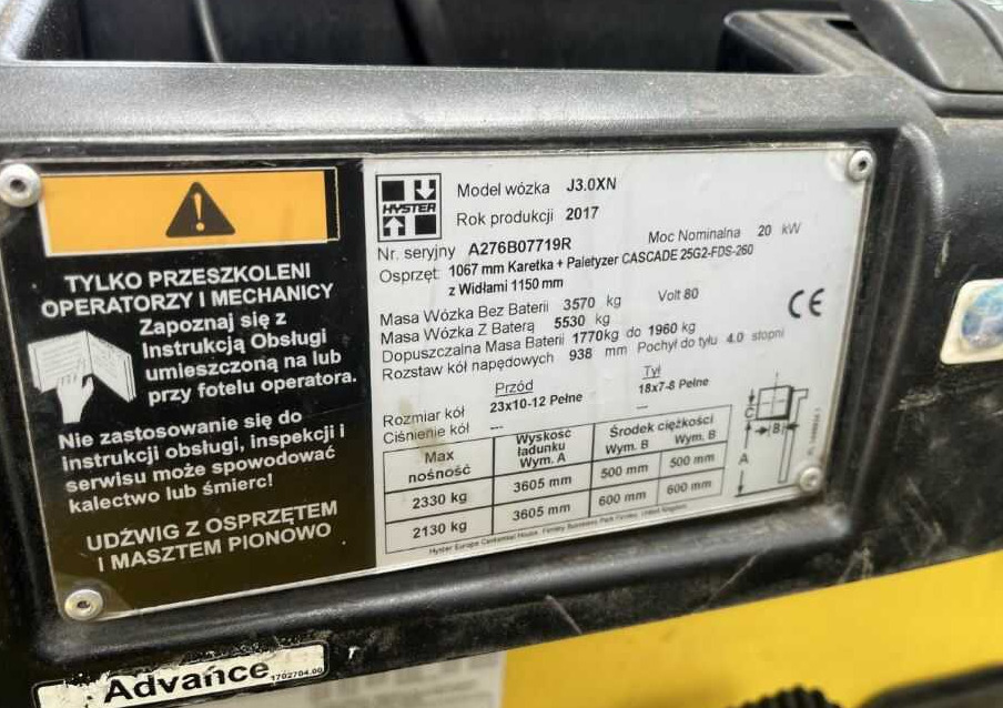 Hyster J3.0XN - Chariot élévateur électrique: photos 4 Hyster J3.0XN - Chariot élévateur électrique: photos 4