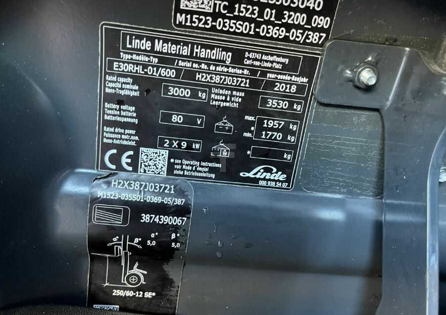 Linde E30RHL/600 - Chariot élévateur électrique: photos 4 Linde E30RHL/600 - Chariot élévateur électrique: photos 4