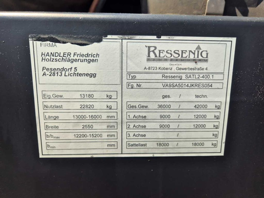 Semi-remorque surbaissé Ressenig SATL2-400 teleskop.-Maschinentieflader: photos 12