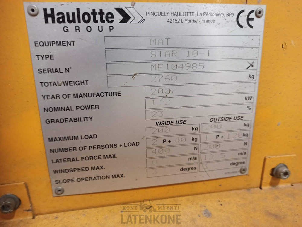Nacelle à mât vertical Haulotte Star 10 akkukuukulkija: photos 18