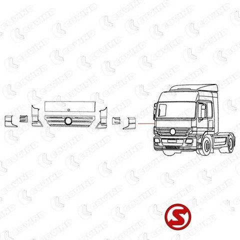 Mercedes-Benz Windgeleider middenstuk actros mp2 rechts - Aérodynamique/ Spoilers pour Camion: photos 2 Mercedes-Benz Windgeleider middenstuk actros mp2 rechts - Aérodynamique/ Spoilers pour Camion: photos 2
