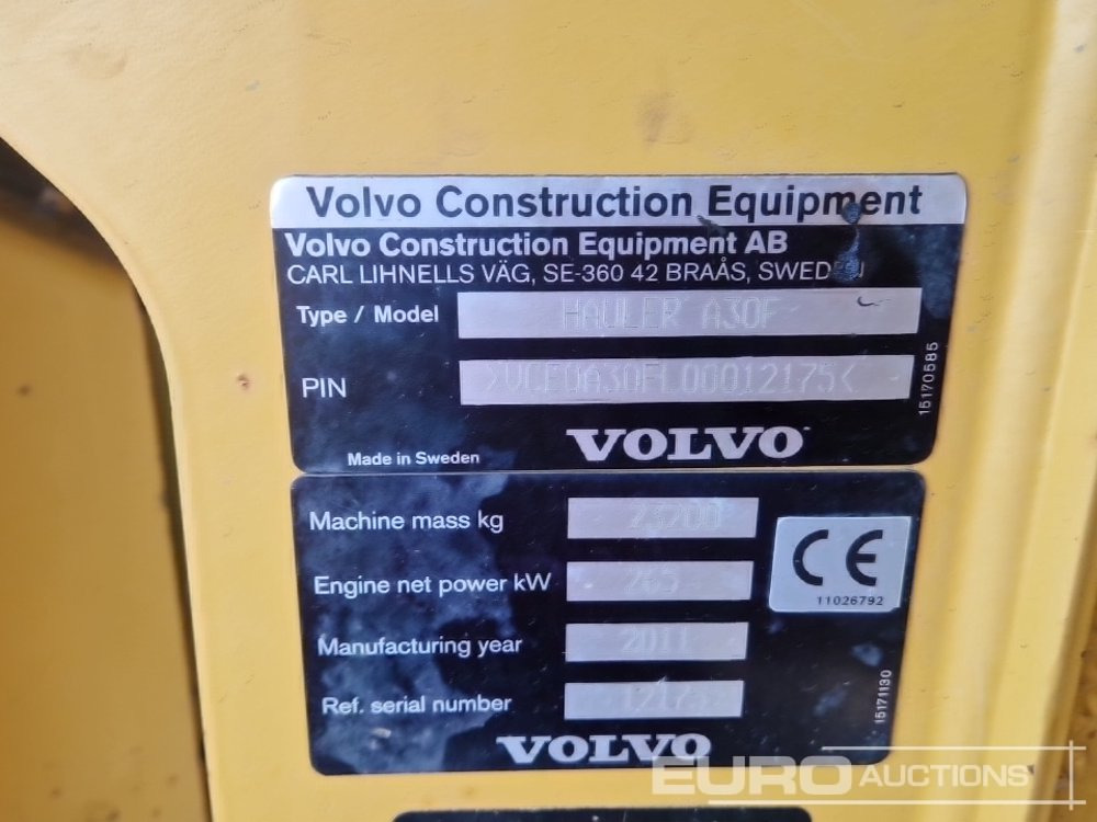 Tombereau articulé 2011 Volvo A30F: photos 46