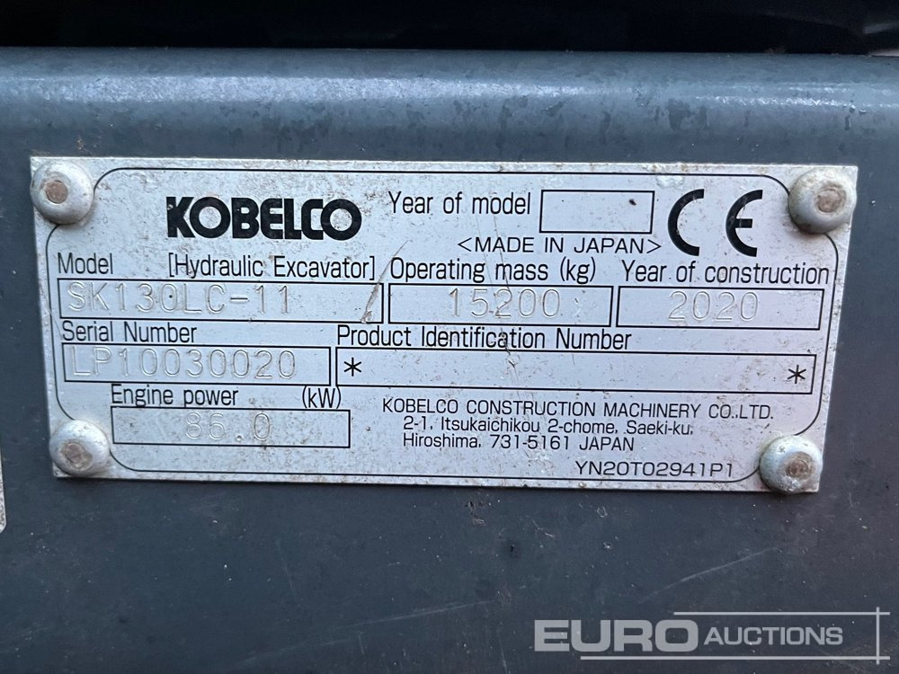 2020 Kobelco SK130LC-11 - Pelle sur chenille: photos 3 2020 Kobelco SK130LC-11 - Pelle sur chenille: photos 3