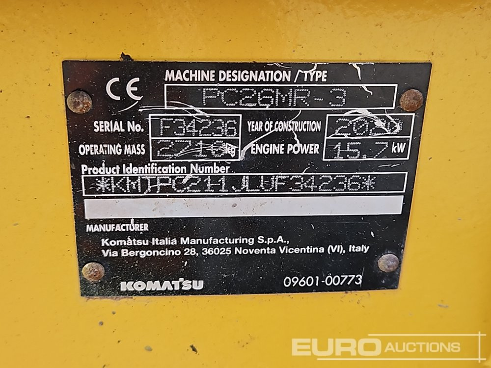 Mini pelle 2020 Komatsu PC26MR-3: photos 44