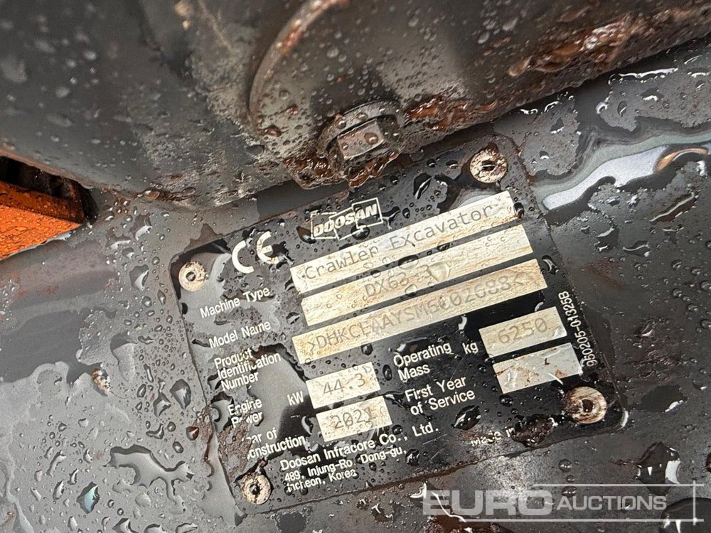 Mini pelle 2021 Doosan DX63-3: photos 10
