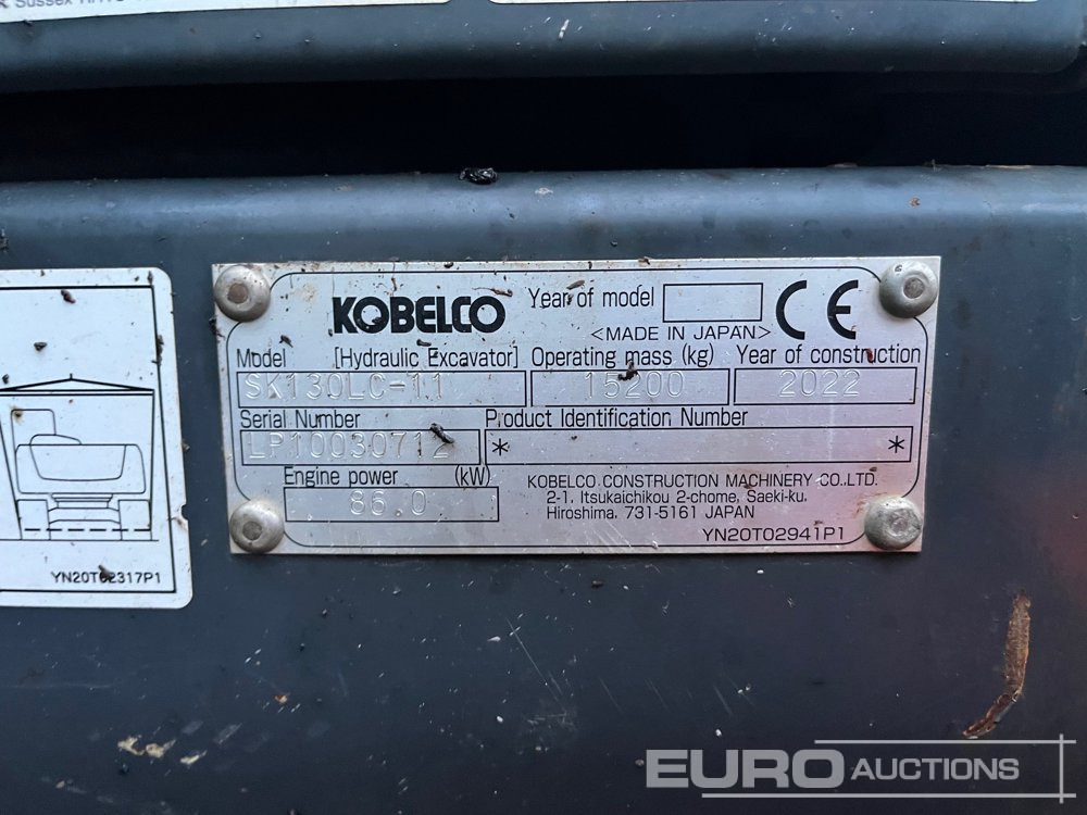 2022 Kobelco SK130LC-11 - Pelle sur chenille: photos 3 2022 Kobelco SK130LC-11 - Pelle sur chenille: photos 3