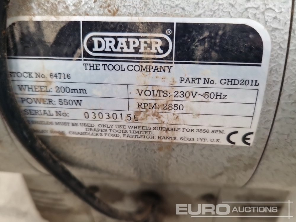 L'équipement de construction Draper550w 240 Volt Bench Grinder: photos 15