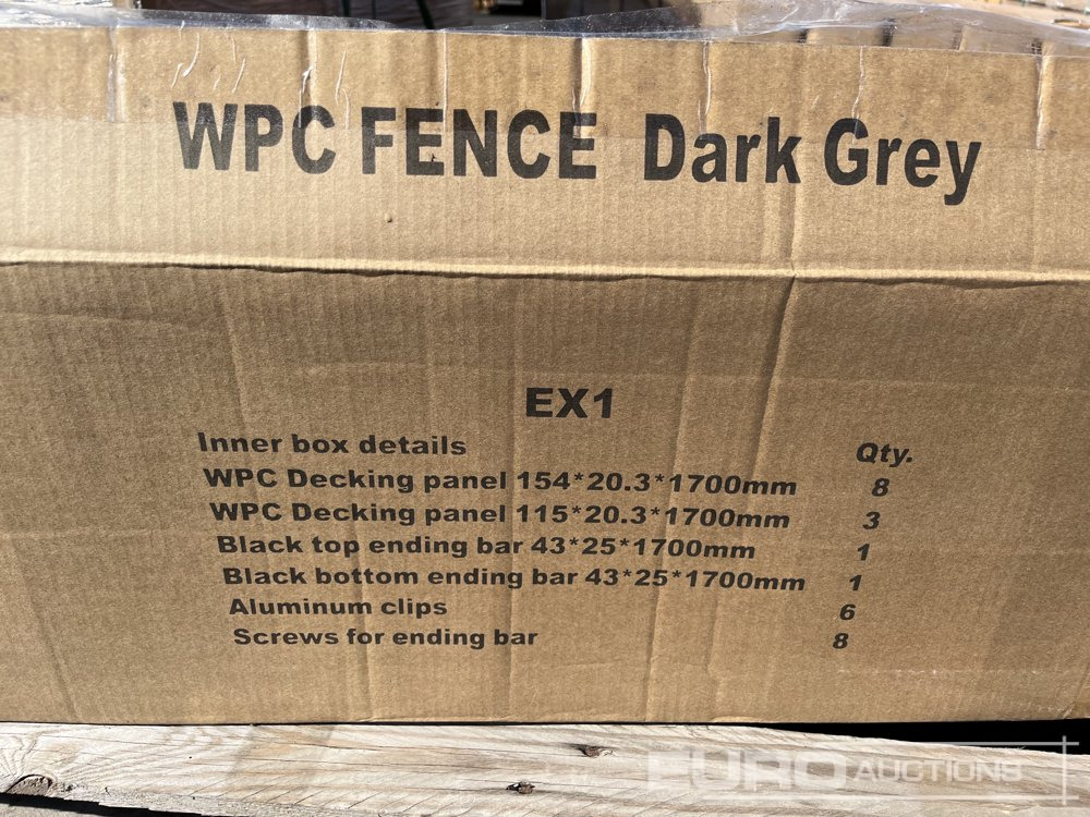 Équipement de garage Unused 1.7m Wide Dark Grey Composite Fence Panel (25 Panels), 2.45m Black Aluminium Post (26 Posts) Complete With Assembly Kit: photos 13
